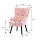 preview thumbnail 32 of 62, Fabric Upholstered Tufted Wingback Living Room Chair With Wooden Legs