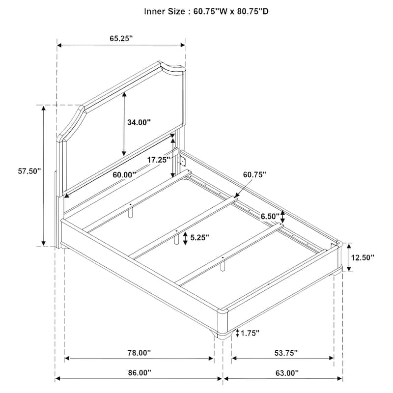 Garland 58-inch Panel Bed Cream Brown Cherry