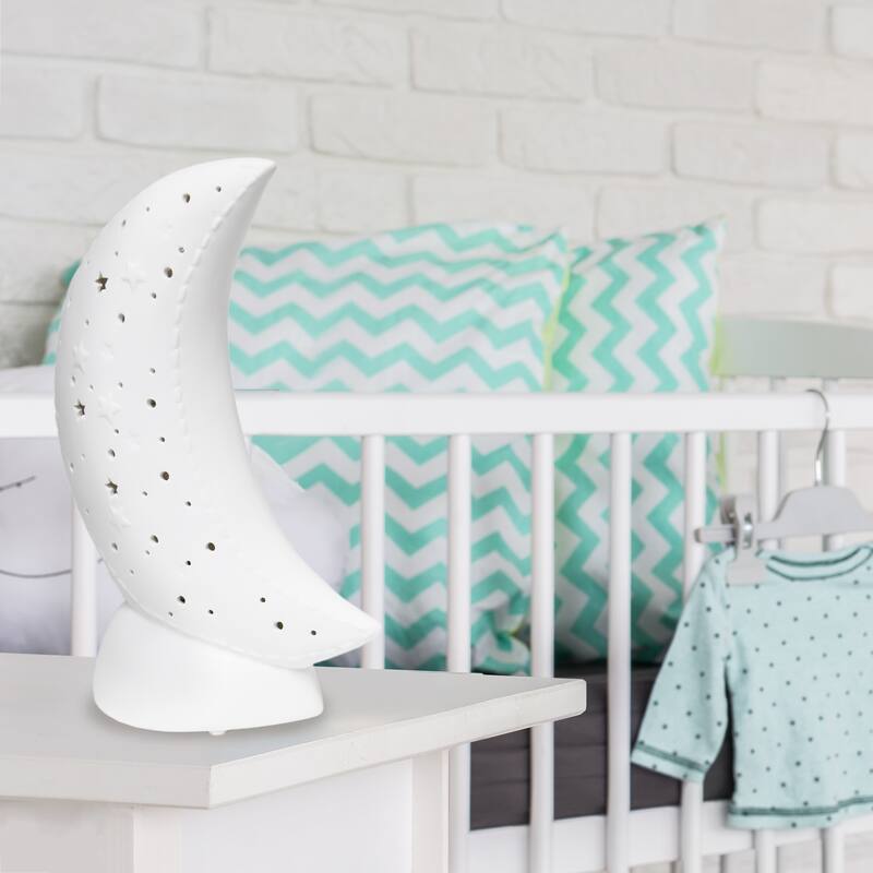 10.15 in. White Finish Table Lamp with White Shade, Sturdy Table Lamp for Living Rooms and Bedrooms