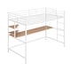 preview thumbnail 6 of 26, Modern Style Twin Metal Loft Bed with Desk, Shelve, 4-step Ladder and Guardrail, Creative Structure & Good Stability, White