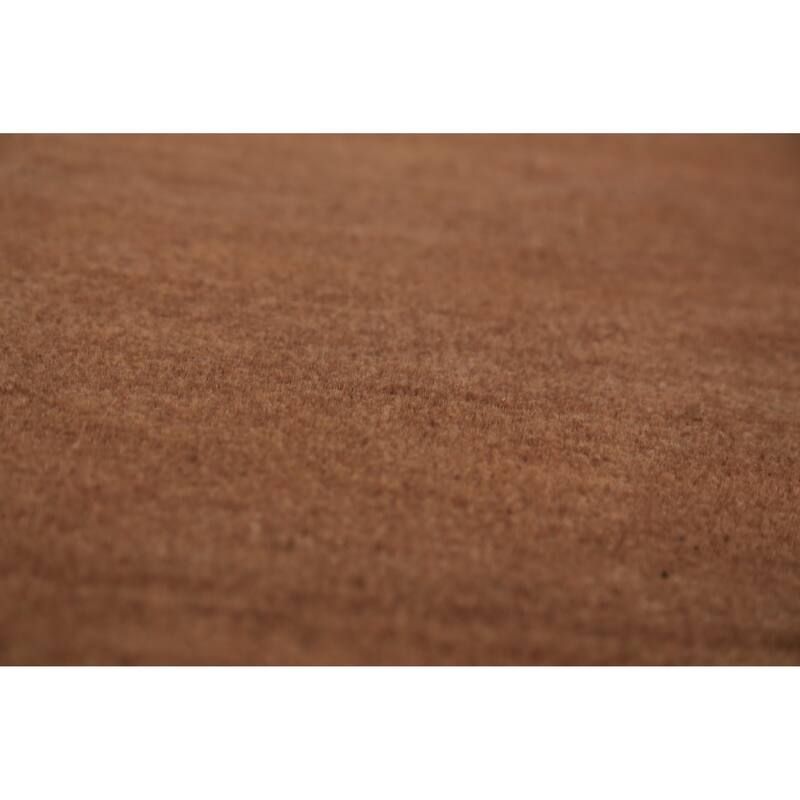 Brown Gabbeh Modern Area Rug Hand-Knotted Wool Carpet - 4'11" x 6'6"