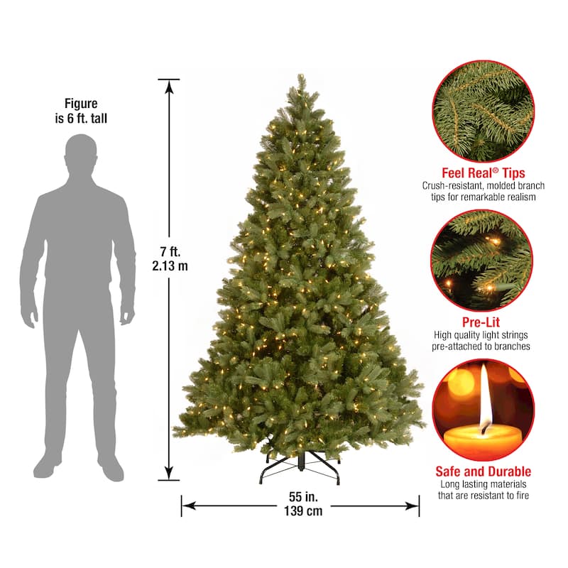 National Tree Company 7 ft. Downswept Douglas Tree with Clear Lights - 7 Foot