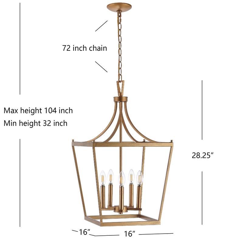 SAFAVIEH Lighting Coriena 5-light Pendant - 16"x16"x32-104" - 16Wx16Dx104H
