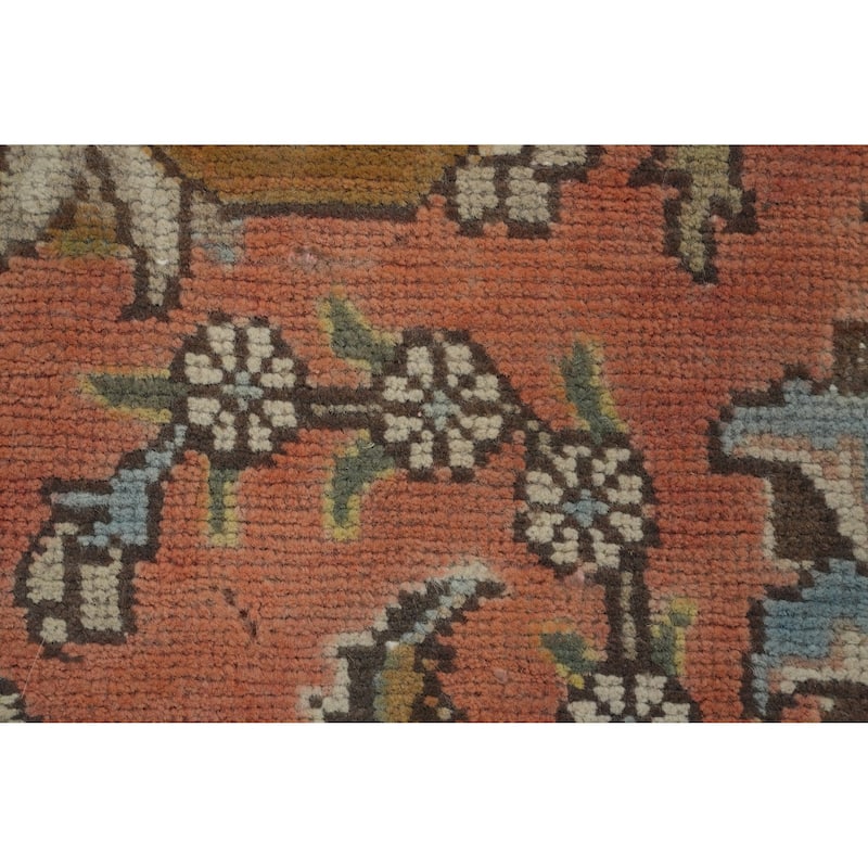 Hand Knotted Oriental 100% Wool Carpet Traditional All-Over Pink Tabriz Area Rug - 12' 6'' X 9' 7''