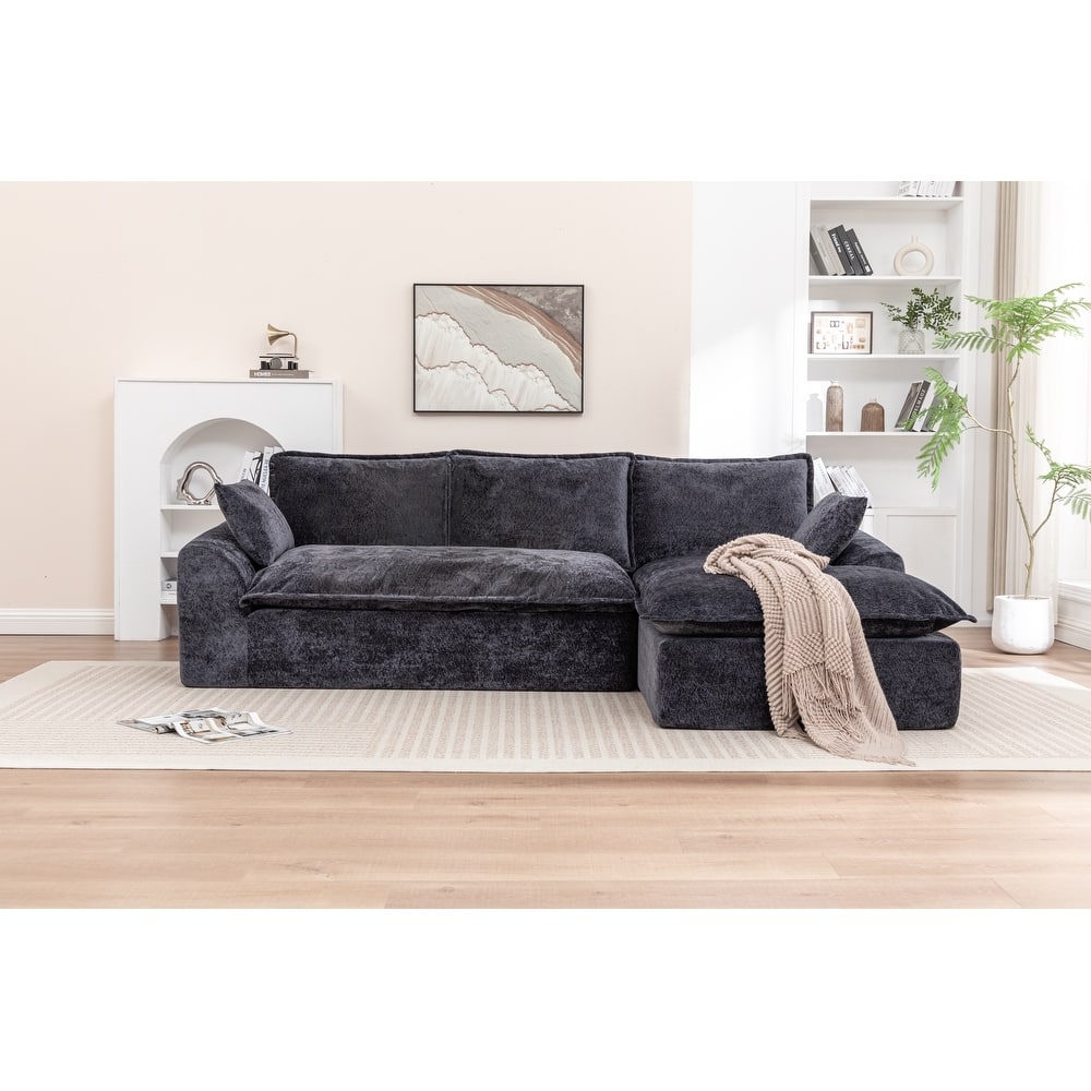 103" L-Shaped Cloud Sectional Sofa with Chaise, Upholstered Boneless Couches for Living Room, Modern Modular Chenille Sofa
