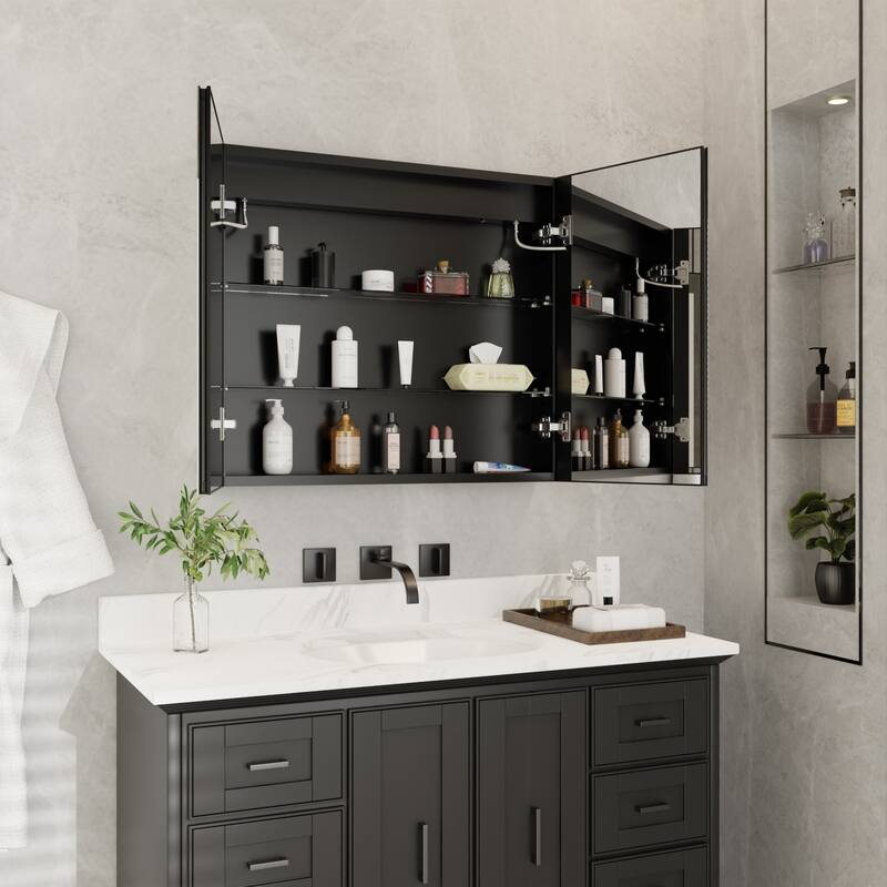 ExBrite 20" x 26" LED Bathroom Medicine Cabinet with Mirrors, Defog
