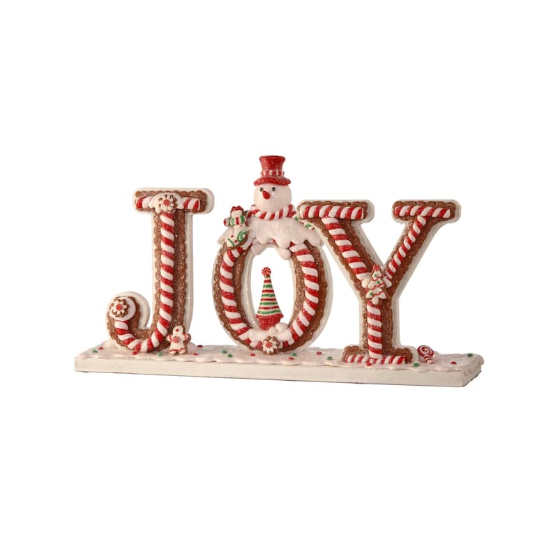 7.4" Claydough Mdf "Joy" W/Snowman