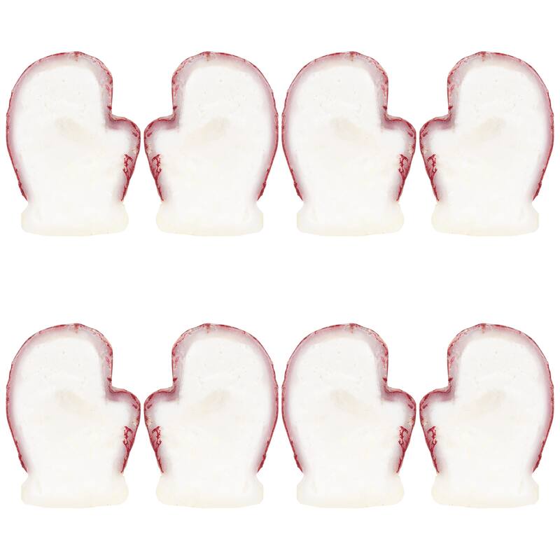 Christmas Mittens with Snowflakes Floating Candles - 3.25" - Red and White - Set of 8