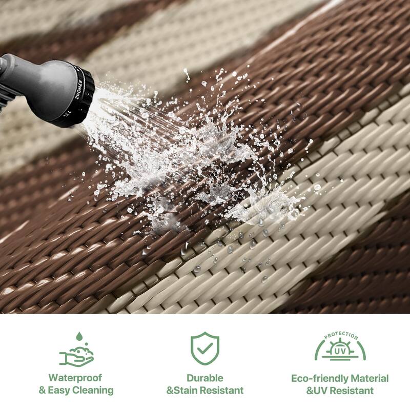 Mcow Geometric Frame Collection Waterproof Outdoor Area Rug