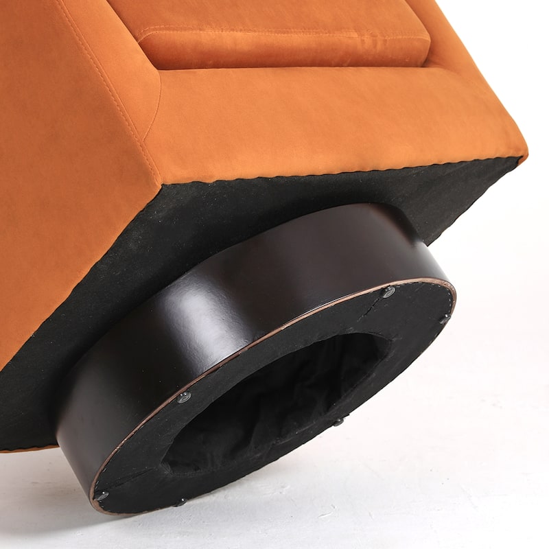 UIXE 360° Swivel Barrel Accent Chair Velvet Armchair For Living Room