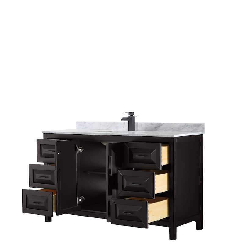 Daria 60-inch Single Vanity, Marble Top, No Mirror