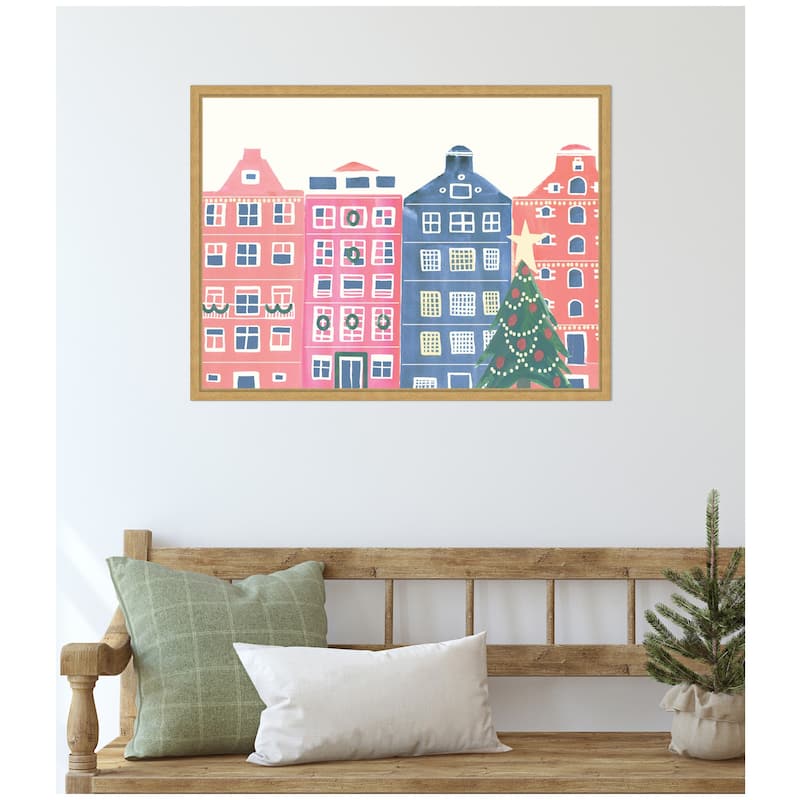 Kate and Laurel Framed Canvas Festive Home by Teju Reval