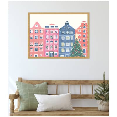 Kate and Laurel Framed Canvas Festive Home by Teju Reval