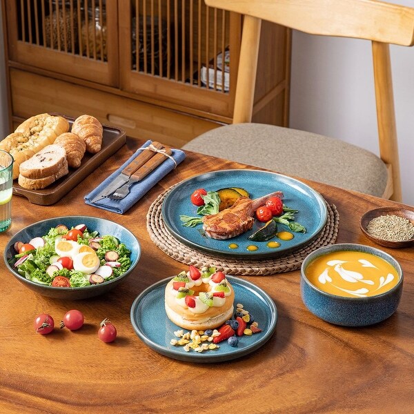 vancasso PLAYA 16-Piece Industrial Dinner Set, Round, Stoneware