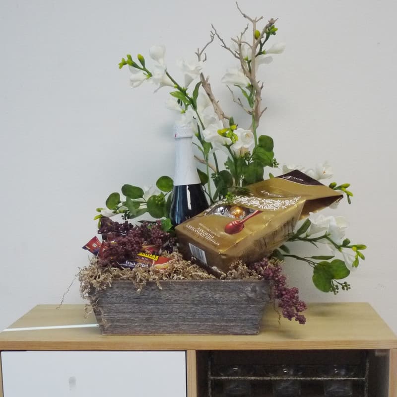 Stained brown washed wood tray