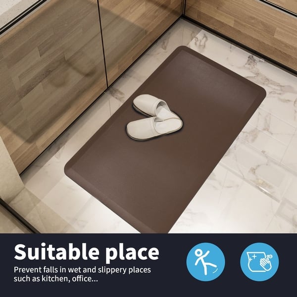1/2 Inch Thick Anti-Fatigue Kitchen Mat – Non-Slip Cushioned Foam Comfort Mat, Multi-Color Rectangle