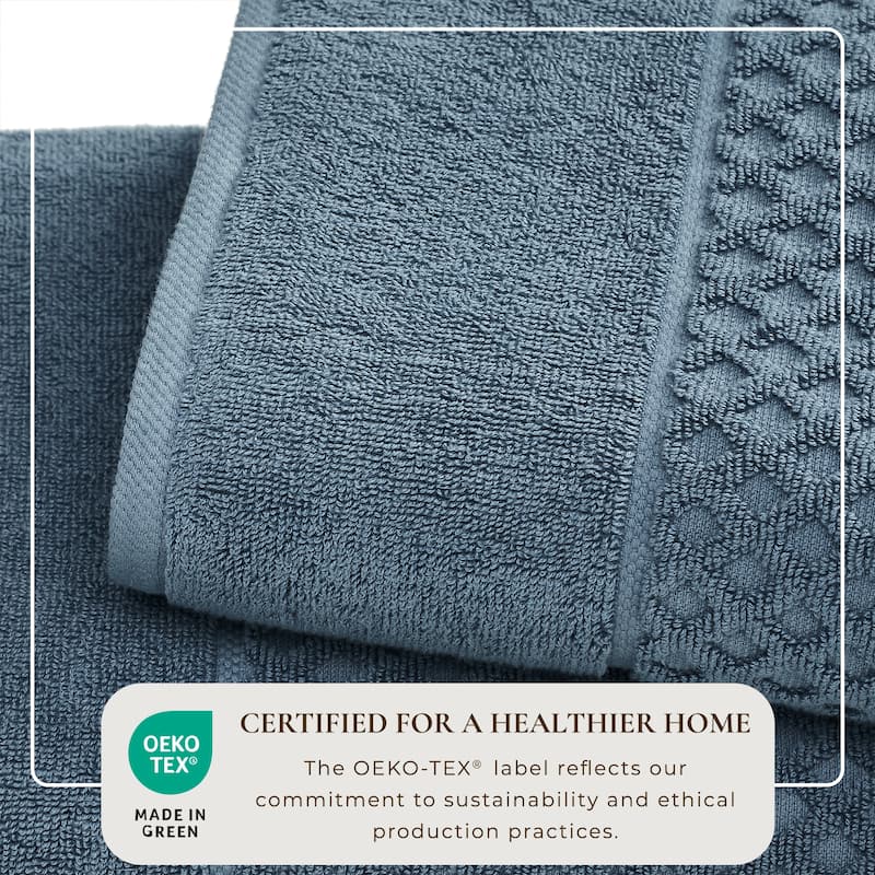 Linery & Co. Cotton Diamond Waffle Texture Bath Towels.