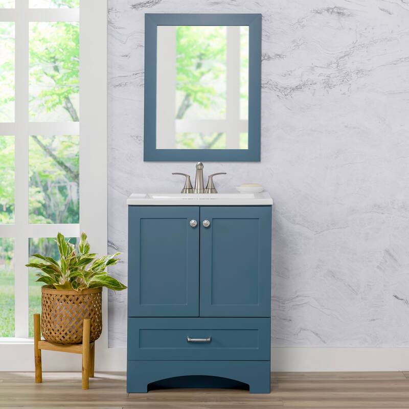 Spring Mill Cabinets Emlyn 24.5" Bathroom Vanity With Drawer and White Sink Top