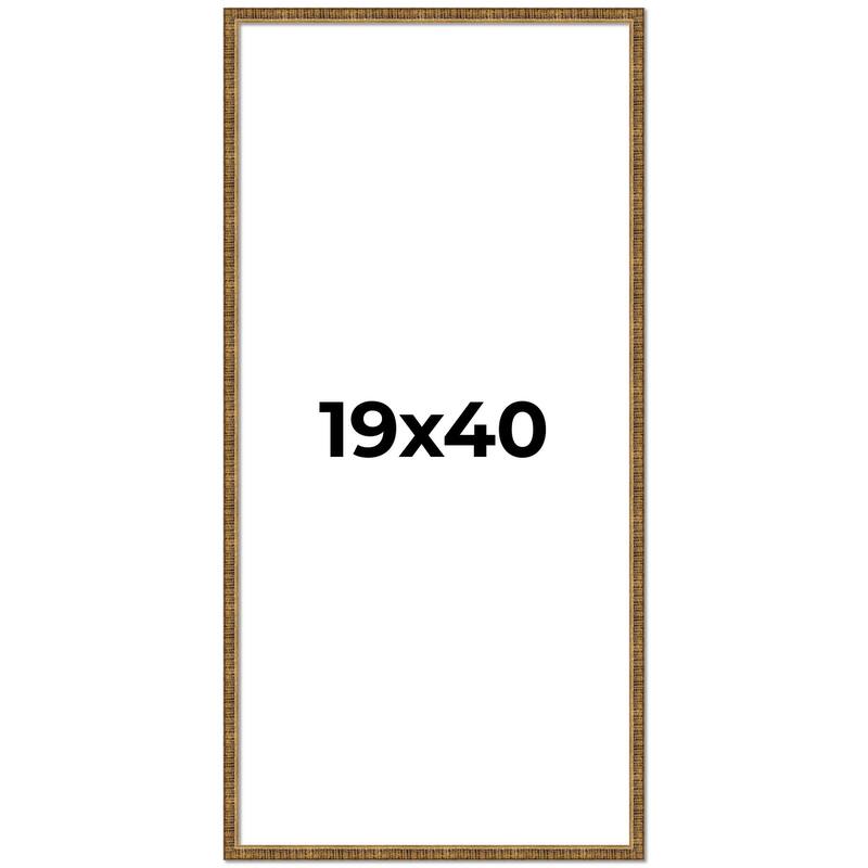 19x40 Frame Gold Kingsley Distressed Solid Wood Picture Frame Width