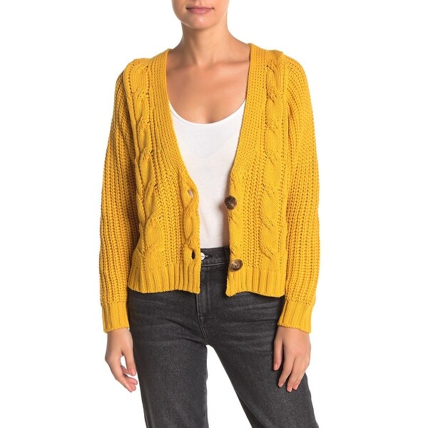 womens cotton cable knit cardigan sweater