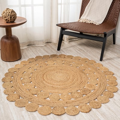 JONATHAN Y Isla Round Natural Jute hippie Circle Area Rug