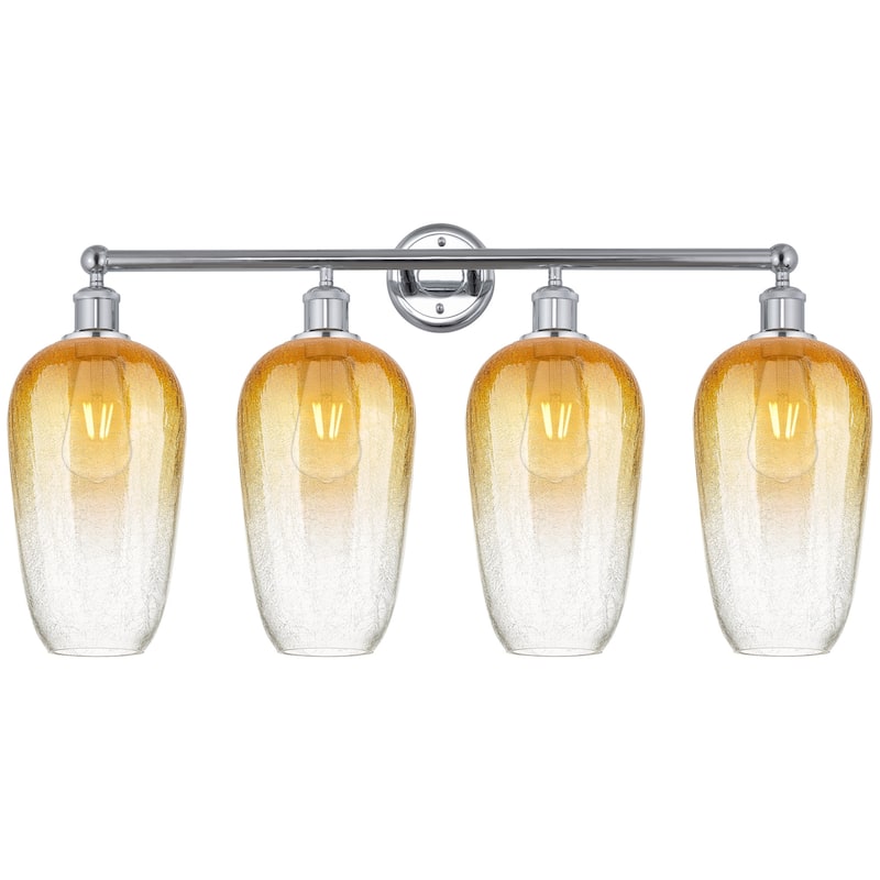 Innovations Lighting 616-4W-18-34 Brookhaven Flute Vanity Brookhaven - Polished Chrome / Amber