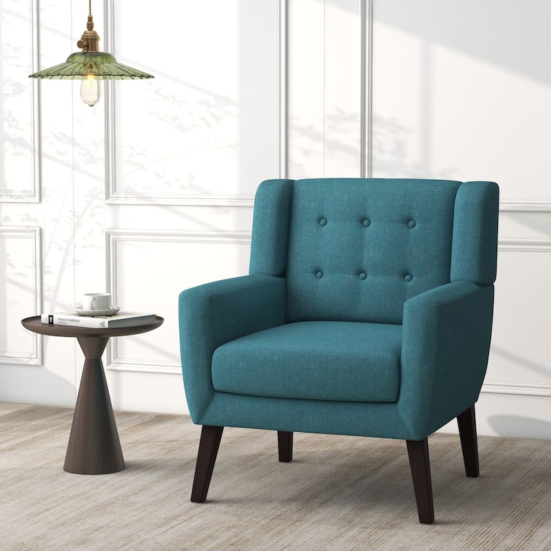 Cotton/ Linen Look Fabric Modern Accent Chair Armchair