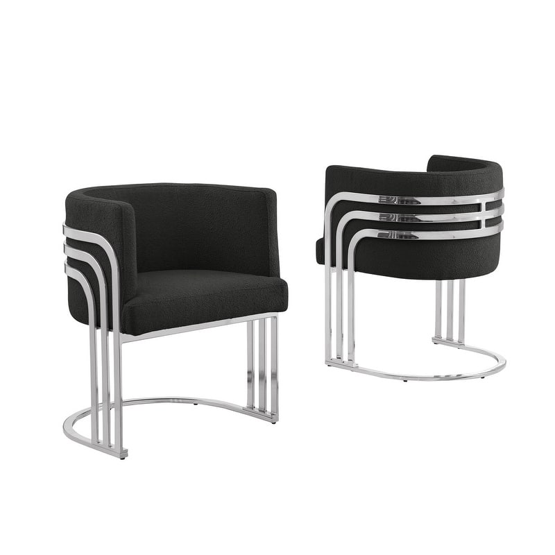 Best Quality Furniture Teddy Fabric Dining Chairs (Set of 2) - N/A