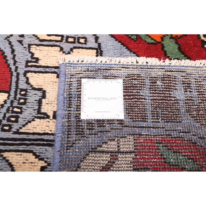 ECARPETGALLERY Hand-knotted Teimani Light Denim Blue Wool Rug - 2'11 x 5'9