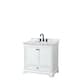 Option White, Black Trim, White Carrara Marble Top