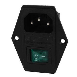 AC 250V 15A Electric Part ON/OFF Button IEC320 C14 Inlet Power Socket ...