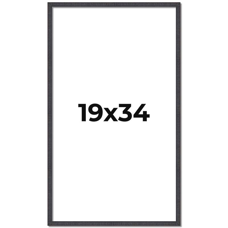 19x34 Frame Brown Solid Wood Picture Frame - Complete Modern Photo