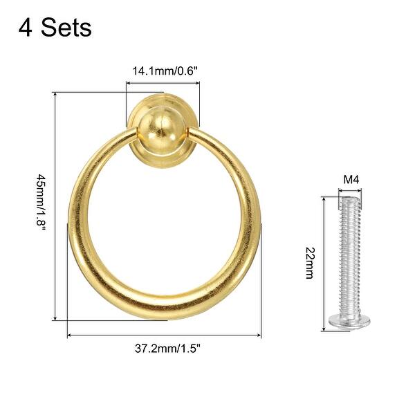 Round Ring Drawer Pulls with Screw for Dresser Drawer - Gold Tone - Bed Bath & Beyond - 40702228 Round Ring Drawer Pulls with Screw for Dresser Drawer - Gold Tone - Bed Bath & Beyond - 40702228