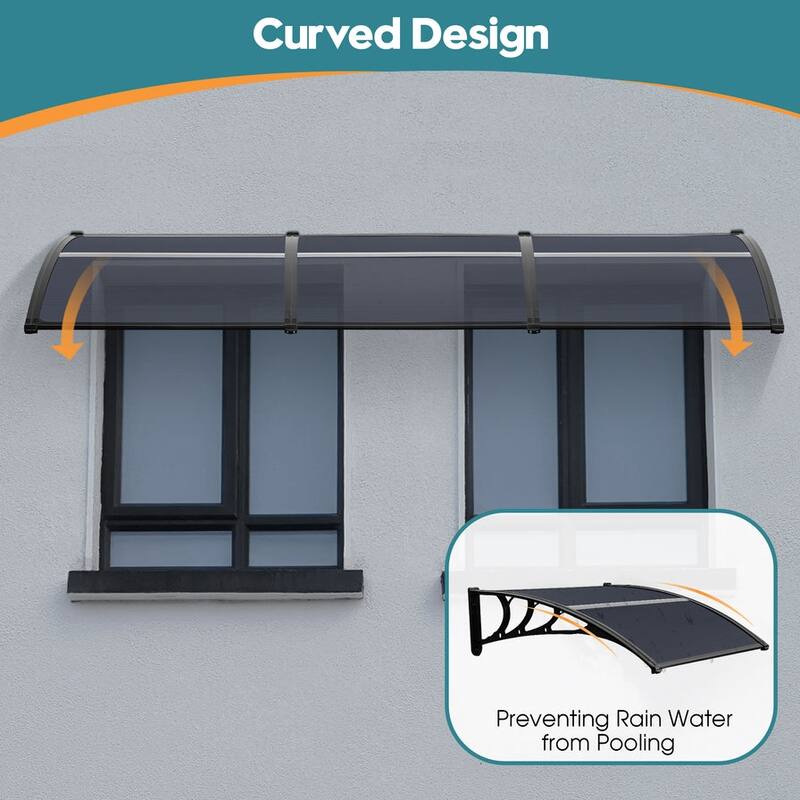 MCombo 40×120 Window Awning with Polycarbonate Board, 4012