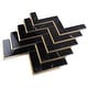 preview thumbnail 4 of 5, TileGen. Natural Nero 1" x 3" Marble Chevron Mosaic in Black/Gold Wall Tile (10 sheets/8.4 sqft.)