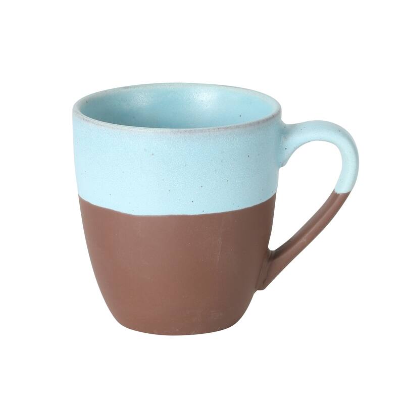 Gibson Elite William Crest 4 Piece Coffee Mug Set, 15oz Stoneware Cups, Reactive Glaze Finish, Round Large Coffee Mugs