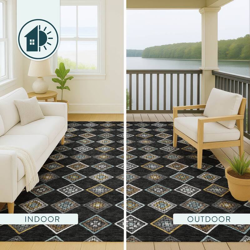 Machine Washable Indoor/ Outdoor Global Flagler Chantille Rug