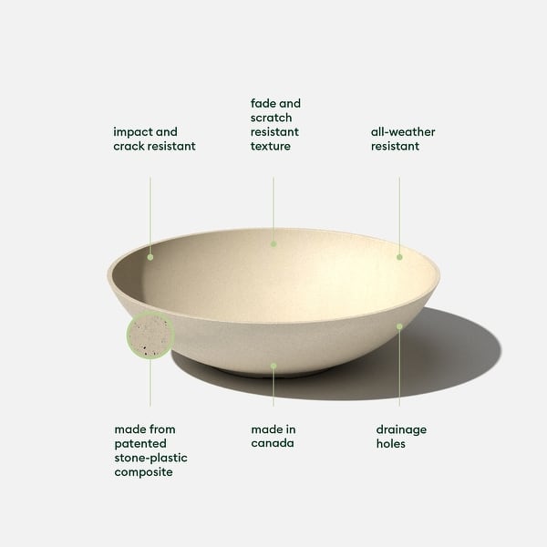 dimension image slide 13 of 16, Mason Series Lane Bowl Planter