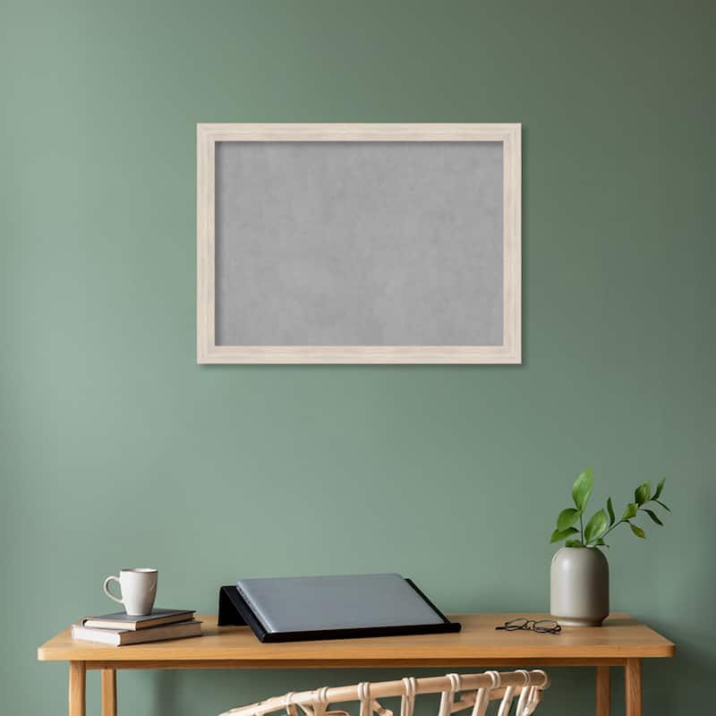 Amanti Art Hardwood White Wash Narrow Framed Magnetic Board