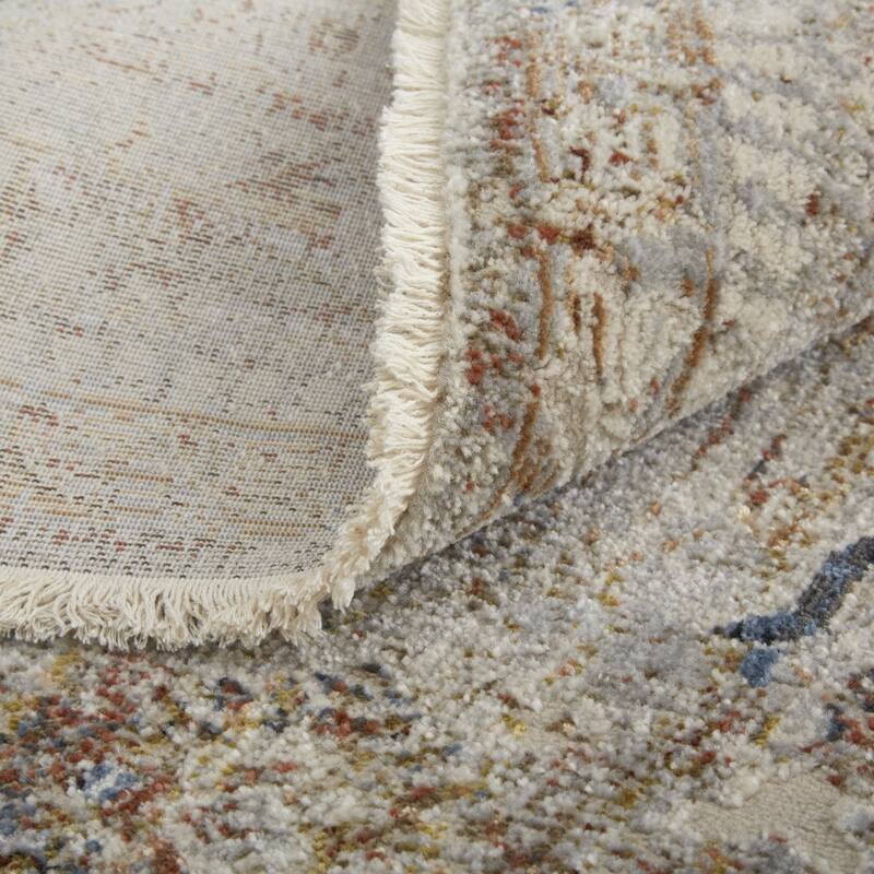 Xezop Power Loomed Distressed Floral Traditional Non Skid with Fringe Area Rug By HomeRoots