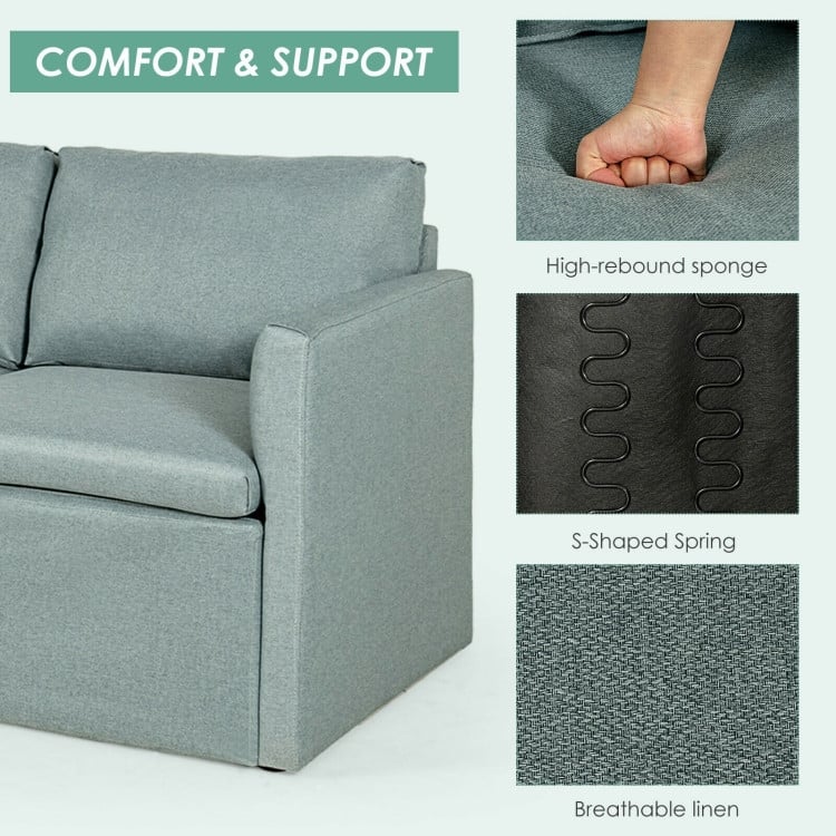 Convertible L-Shaped Sectional Sofa Couch with Reversible Chaise - 75.5" x 58.5" x 31.5" (W x D x H)