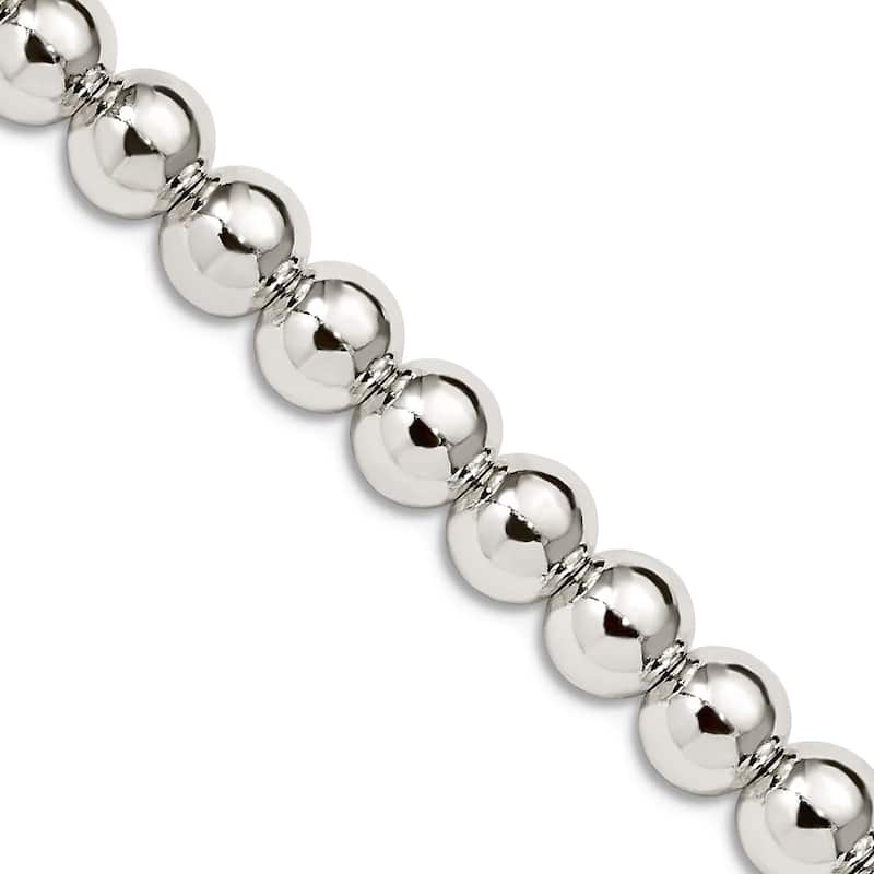 Curata 925 Sterling Silver 6.1mm Polished Bead Chain Necklace (Lobster)