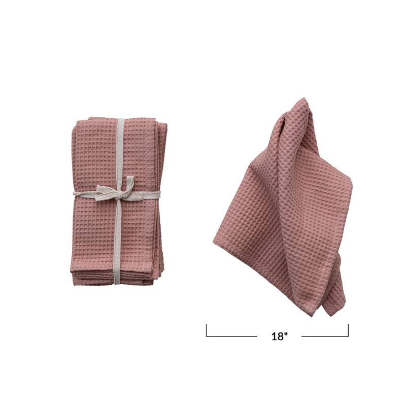 Woven Linen and Cotton Waffle Dinner Napkins