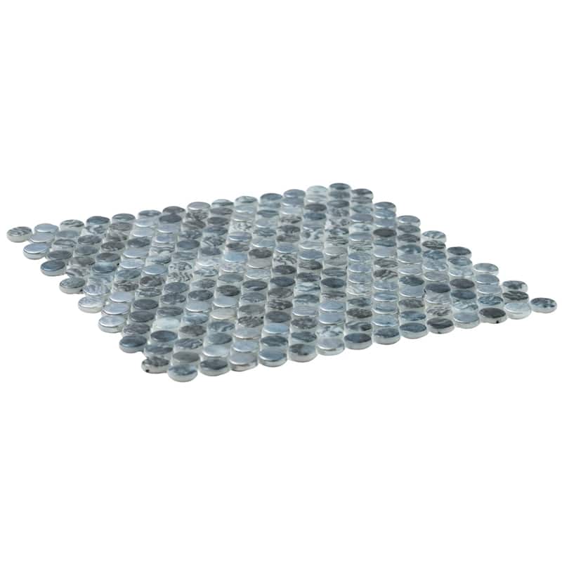 Eterna Penny 12x12 Glass Round Mosaic Tile - Floor, Wall, Backsplash