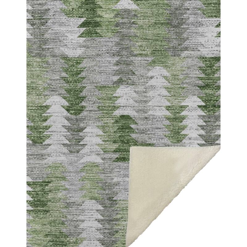 Premium Machine Washable Boho Modern Sherpa Throw Blanket
