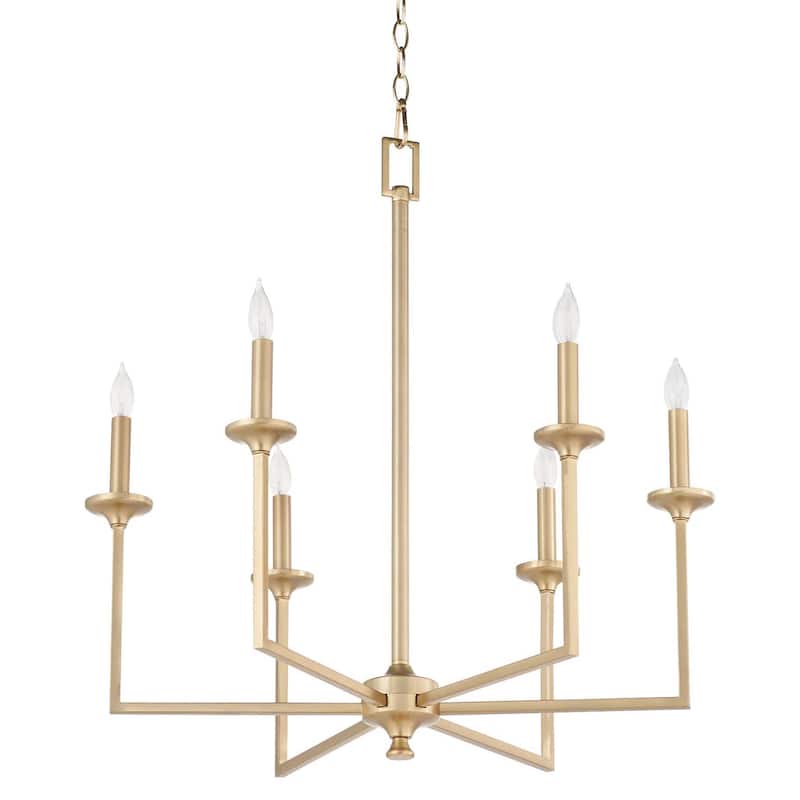 Quorum International 6005-6 Eldorado 6 Light 27" Wide Taper Candle - Aged Brass