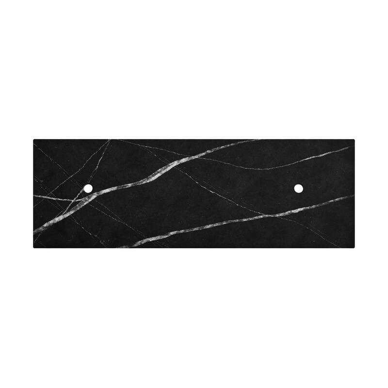 Thin Modern White and Black Solid Surface Vanity Countertop - Sizes 24", 30", 36", 48", 60", 72", 84"