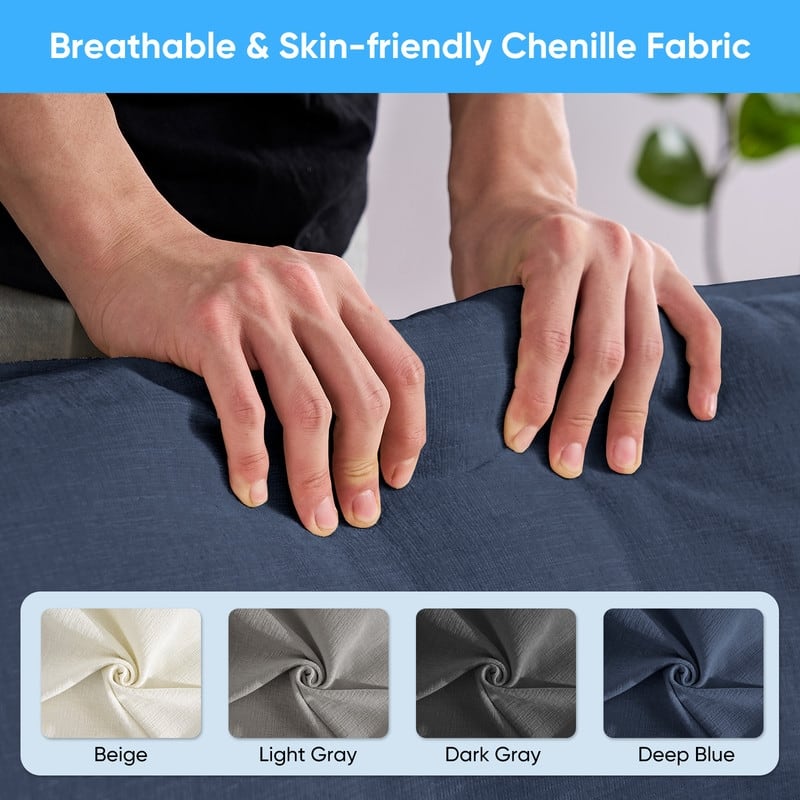 Mixoy 113''L-Shaped Modular Sectional Sofa,Modern Chenille 4-Seater Cloud Couch with Ottoman and Thickened Cushion