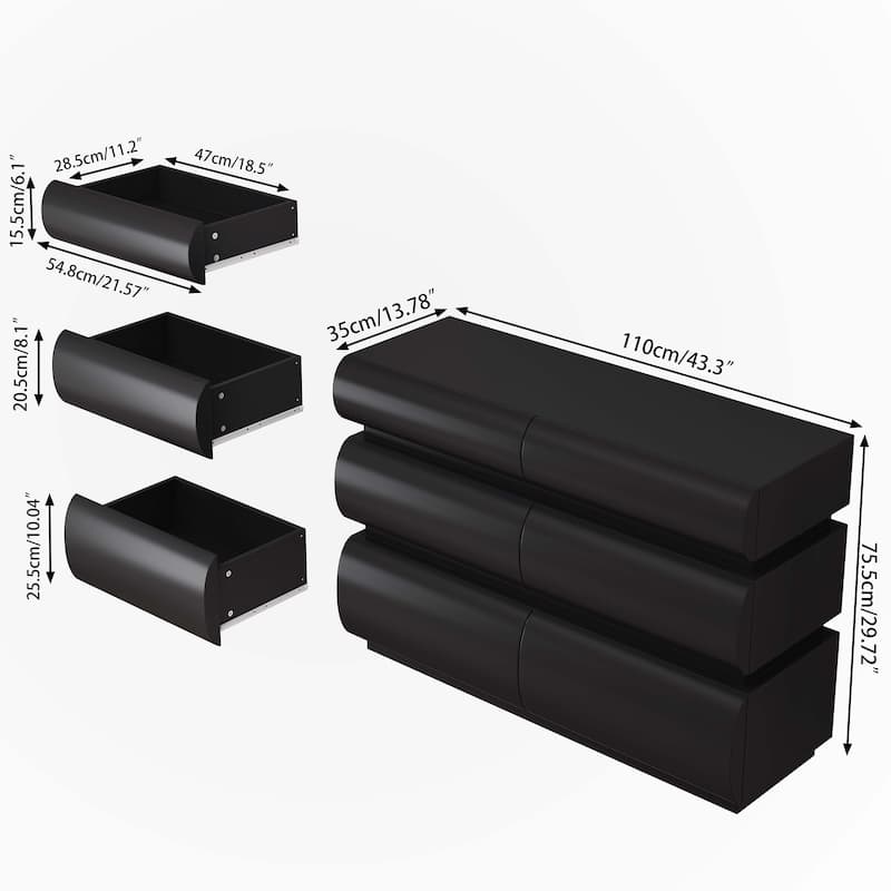 MINIMALIST MODERN 6 Drawer Dresser for Bedroom