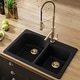 preview thumbnail 34 of 42, KRAUS Forteza Granite 33 inch 60/40 Undermount Drop-in Kitchen Sink